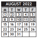 District School Academic Calendar for Lewis Open Magnet Elem for August 2022