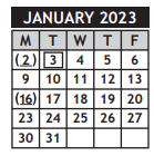 District School Academic Calendar for Woodland Health / Wellness Magnet Elem for January 2023