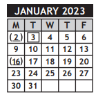 District School Academic Calendar for Jardine Middle School Magnet for January 2023