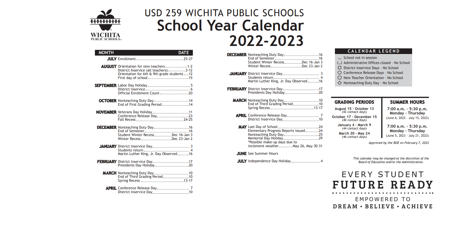 District School Academic Calendar Key for Mueller Elem