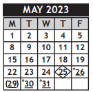 District School Academic Calendar for Allison Traditional Magnet Middle for May 2023