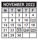 District School Academic Calendar for Chisholm Life Skills Center for November 2022
