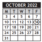 District School Academic Calendar for Chisholm Life Skills Center for October 2022
