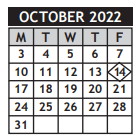 District School Academic Calendar for Pleasant Valley Middle School for October 2022