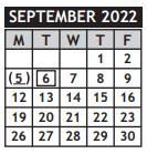 District School Academic Calendar for Metro Blvd Alt High for September 2022