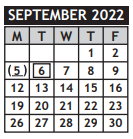District School Academic Calendar for Chisholm Life Skills Center for September 2022