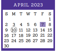 District School Academic Calendar for Jjaep for April 2023