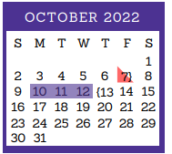 District School Academic Calendar for Jjaep for October 2022