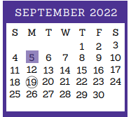 District School Academic Calendar for C C Hardy Elementary for September 2022