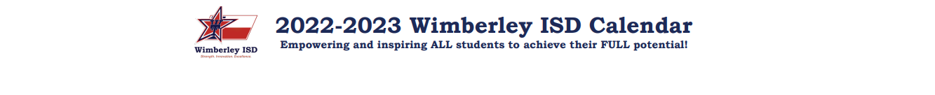 District School Academic Calendar for Wimberley Junior High