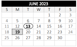 District School Academic Calendar for Heard Street for June 2023
