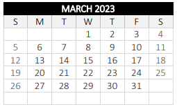 District School Academic Calendar for Canterbury for March 2023