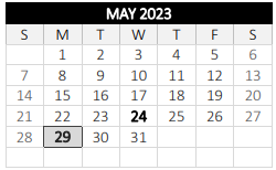 District School Academic Calendar for Worcester East Middle for May 2023