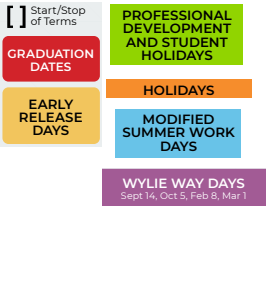 District School Academic Calendar Legend for Smith Elementary