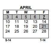 District School Academic Calendar for School 11 - Montessori School for April 2023