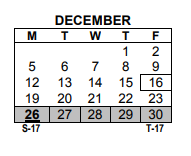 District School Academic Calendar for Montessori School 27 for December 2022