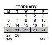 District School Academic Calendar for School  5 for February 2023