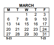 District School Academic Calendar for School 23 for March 2023
