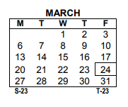 District School Academic Calendar for School 21 for March 2023