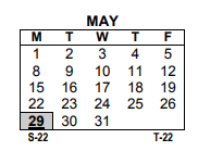 District School Academic Calendar for School 11 - Montessori School for May 2023