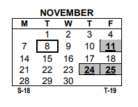 District School Academic Calendar for Montessori School 27 for November 2022