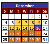 District School Academic Calendar for Cedar Grove Elementary for December 2022