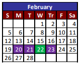 District School Academic Calendar for Desertaire Elementary for February 2023