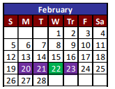 District School Academic Calendar for Cesar Chavez Middle School Jjaep for February 2023