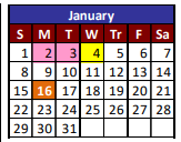 District School Academic Calendar for Alicia R Chacon for January 2023