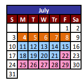 District School Academic Calendar for Desert View Middle School for July 2022