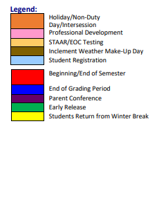 District School Academic Calendar Legend for Marian Manor Elementary