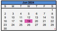 District School Academic Calendar for Clack Middle for June 2024