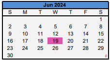 District School Academic Calendar for Adult Learning Ctr for June 2024