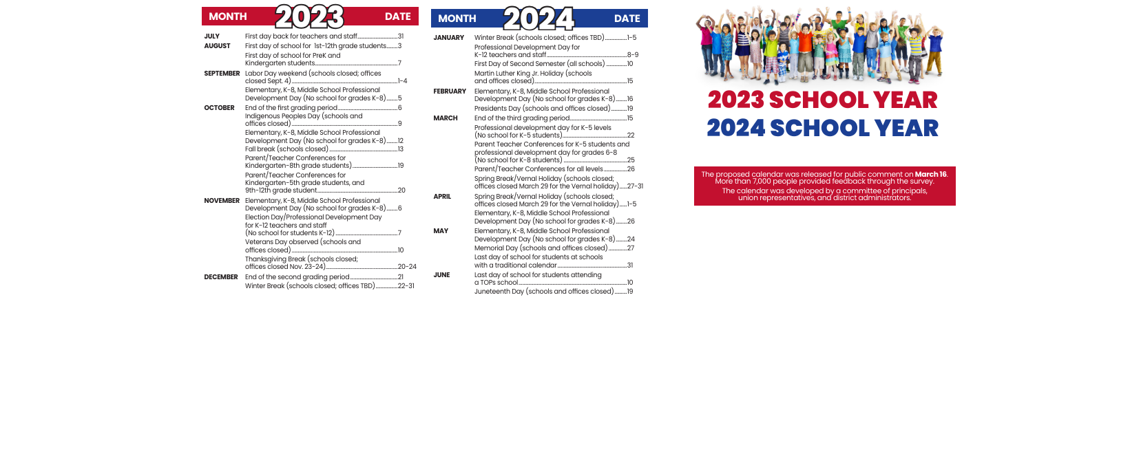 District School Academic Calendar Key for Madison Middle