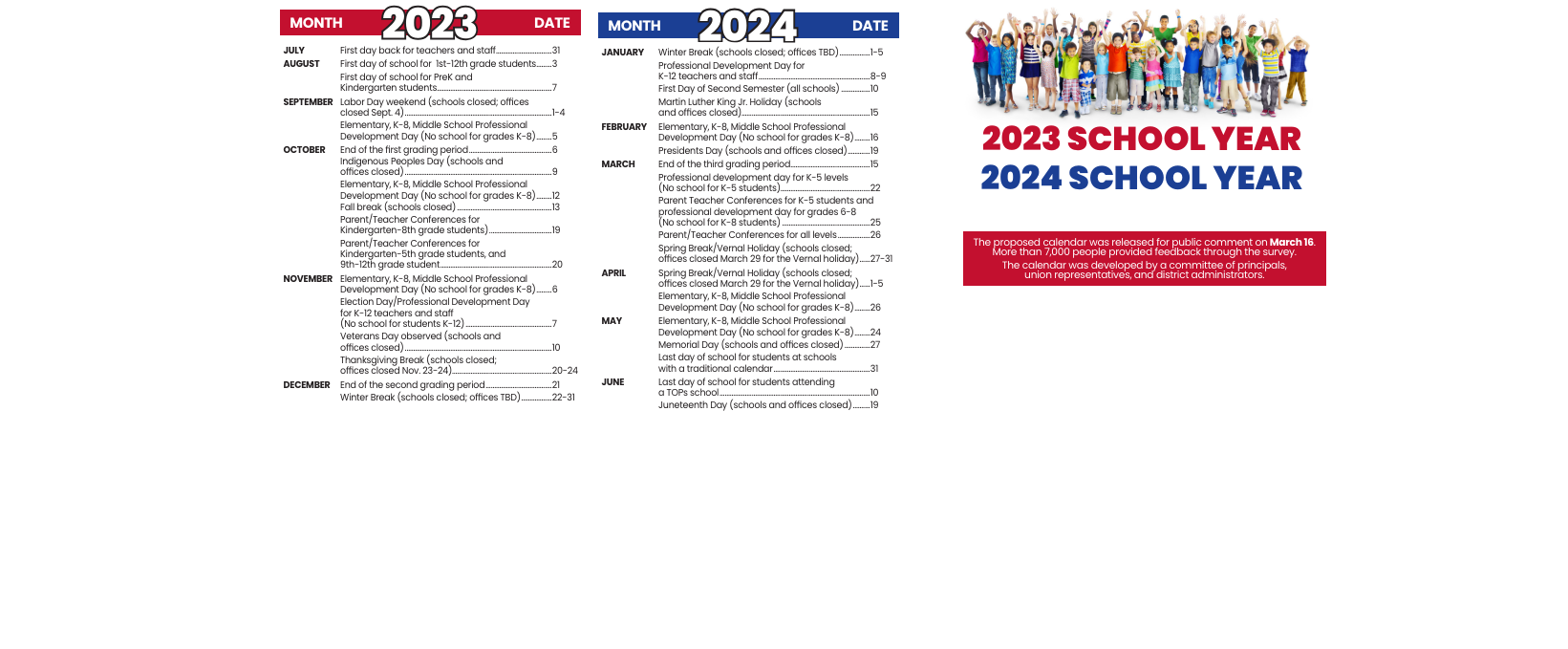 District School Academic Calendar Key for Wilson Middle