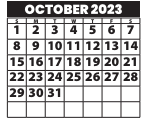 District School Academic Calendar for Marie M Hughes Elem for October 2023