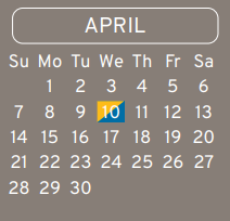 District School Academic Calendar for Calvert Elementary for April 2024