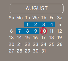 District School Academic Calendar for Stovall Middle for August 2023