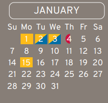 District School Academic Calendar for Aldine J J A E P for January 2024