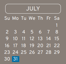 District School Academic Calendar for Sammons Elementary School for July 2023