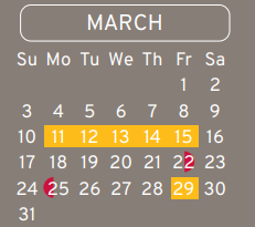 District School Academic Calendar for Parker Intermediate for March 2024