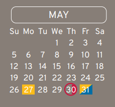 District School Academic Calendar for De Santiago Ec/pre-k Center for May 2024