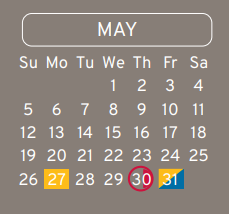 District School Academic Calendar for Stehlik Intermediate for May 2024