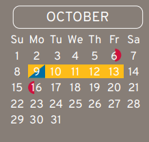 District School Academic Calendar for Aldine High School for October 2023