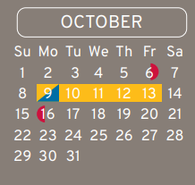 District School Academic Calendar for Calvert Elementary for October 2023