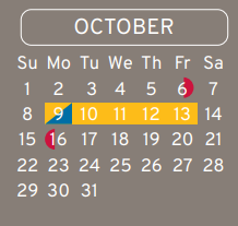 District School Academic Calendar for De Santiago Ec/pre-k Center for October 2023