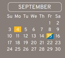 District School Academic Calendar for Grantham Academy for September 2023
