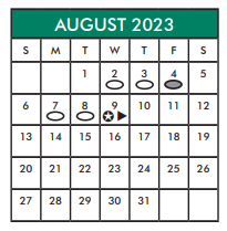 District School Academic Calendar for Miller Intermediate for August 2023
