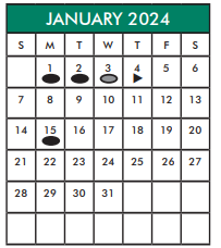 District School Academic Calendar for Holub Middle for January 2024
