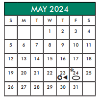 District School Academic Calendar for Holub Middle for May 2024